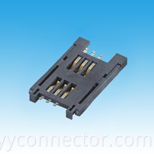 SIM 6P Flip card holder D style Connector